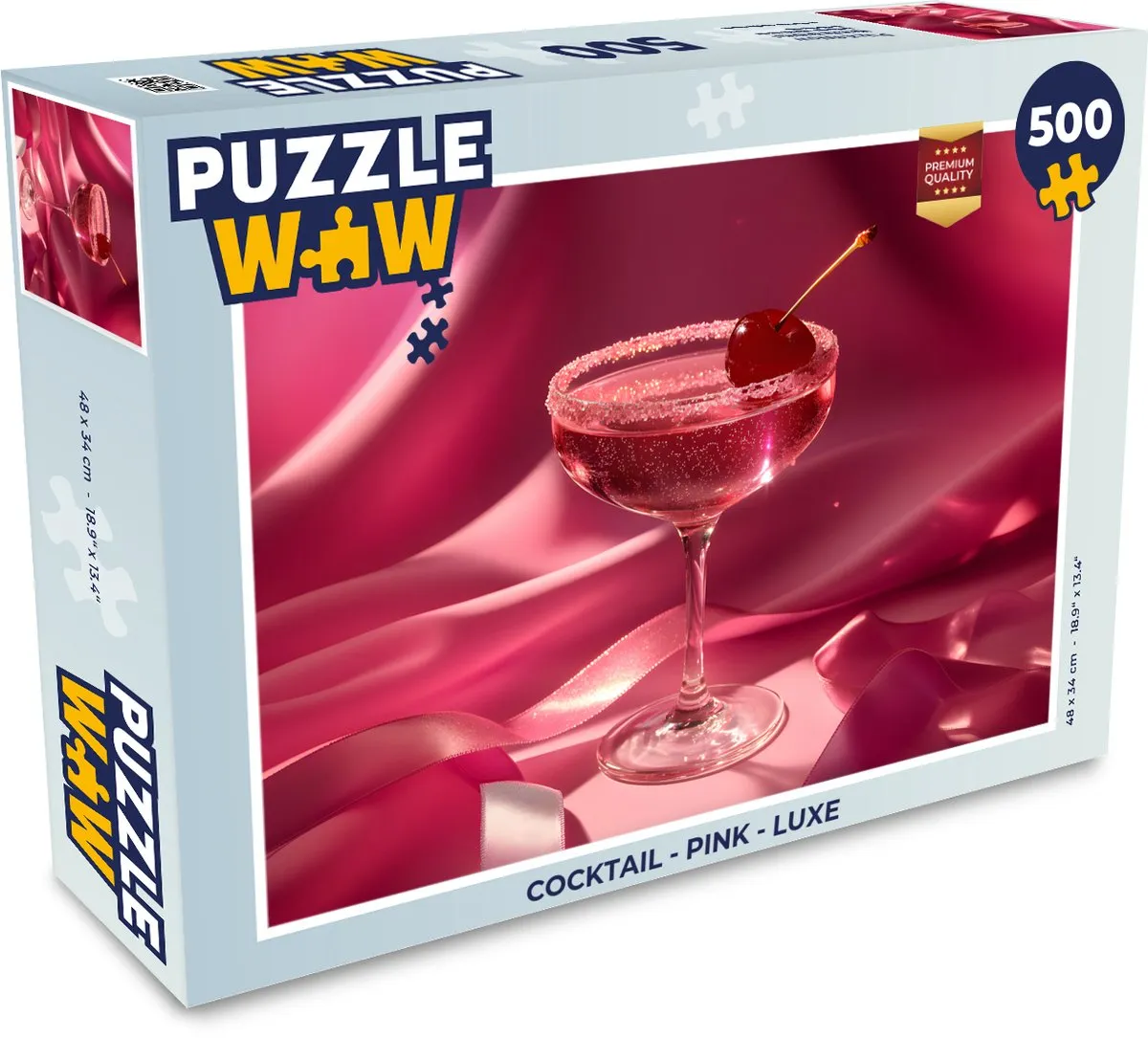PuzzleWow Cocktail Legpuzzel 500 Stuks - Roze