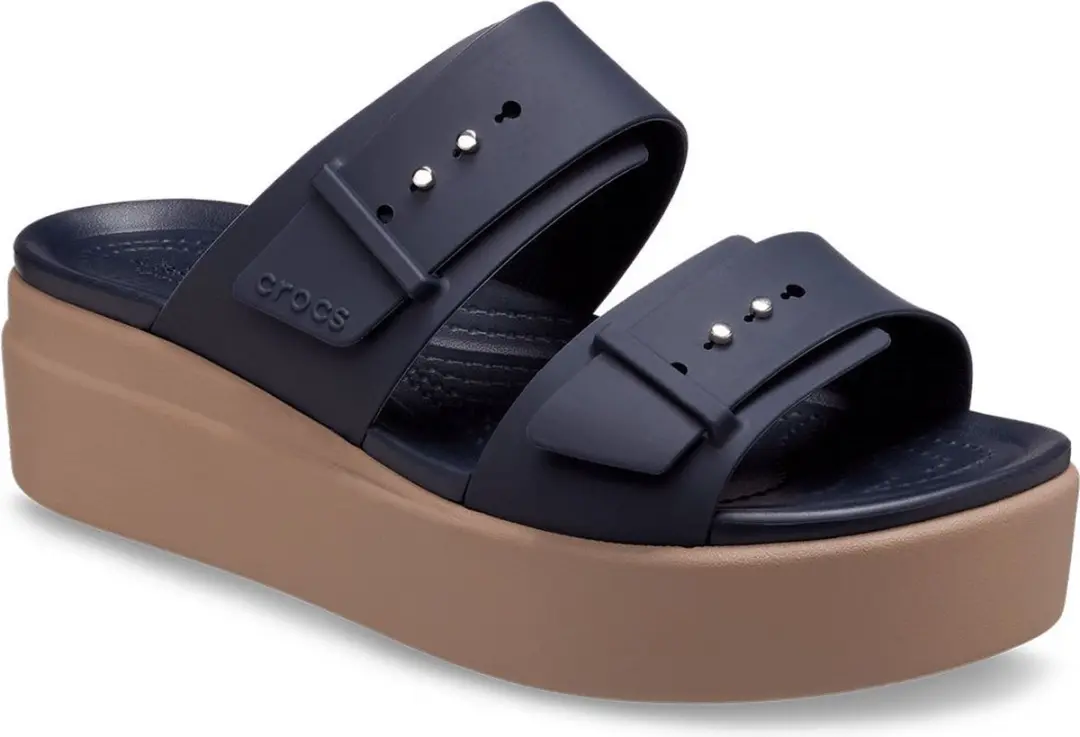 Crocs Brooklyn Buckle Low Wedge Sandalen Deep Navy Maat 39/40 US W9