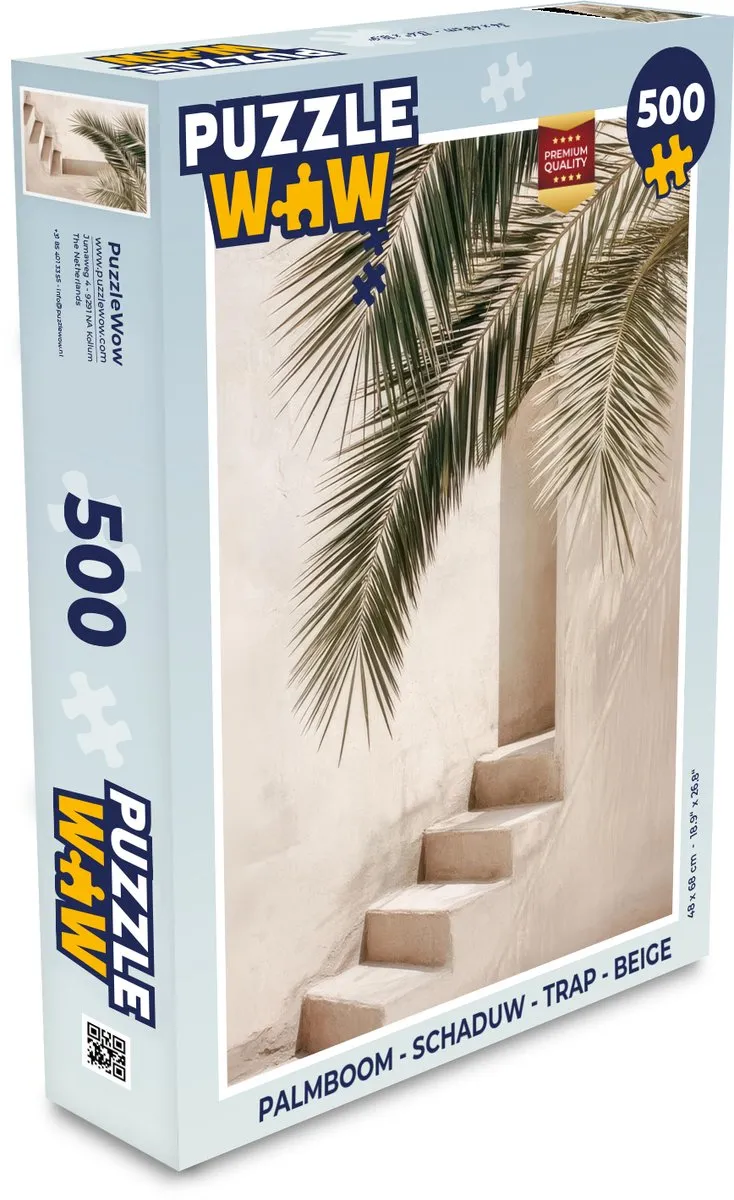 PuzzleWow Palmboom - Trap Legpuzzel 500 Stuks - Beige