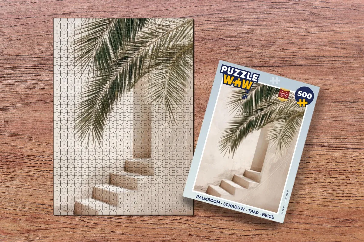 PuzzleWow Palmboom - Trap Legpuzzel 500 Stuks - Beige