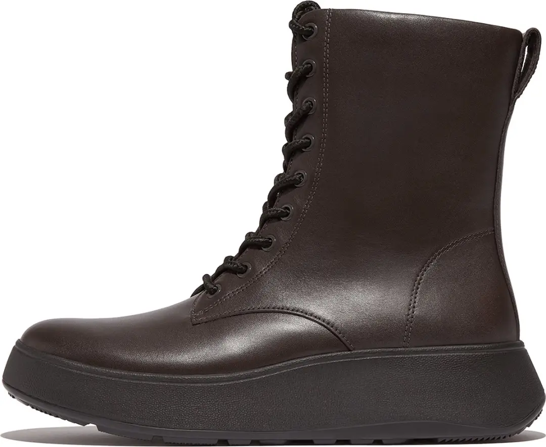 FitFlop FitFlop F-Mode Leather Lace-Up Flatform Ankle Boots BRUIN
