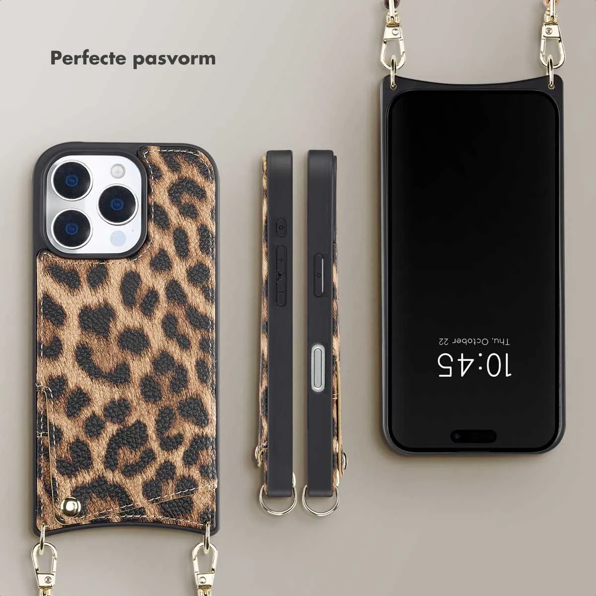 Selencia Hoesje iPhone 16 Pro Leopard - 2 Pasjes - afbeelding 6 van 6