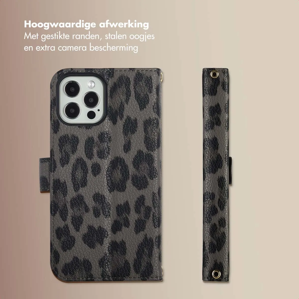 Selencia Hoesje iPhone 12 Pro/12 Sabi Bookcase - 3 Pasjes - Zwart - afbeelding 6 van 6