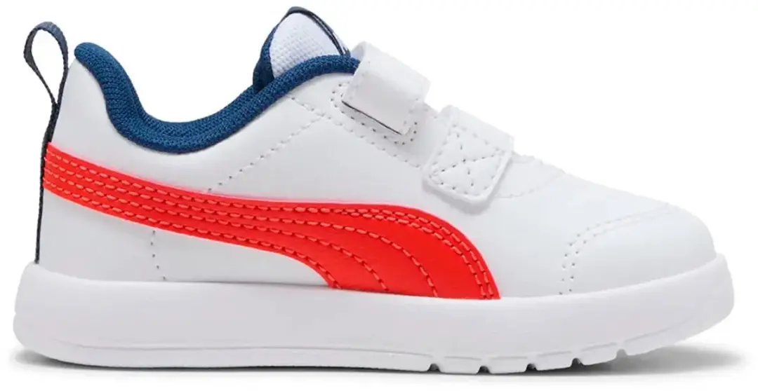 PUMA Courtflex V3 V Schoenen - Maat 21 - Wit/Rood/Blauw