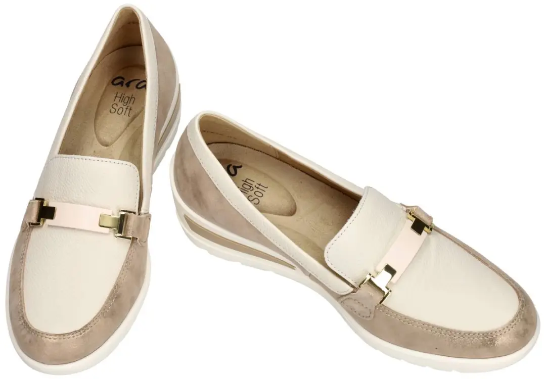 Ara Dames Ballerina's Mocassins - Maat 40 - Off-white/Ecru/Parel - afbeelding 6 van 6