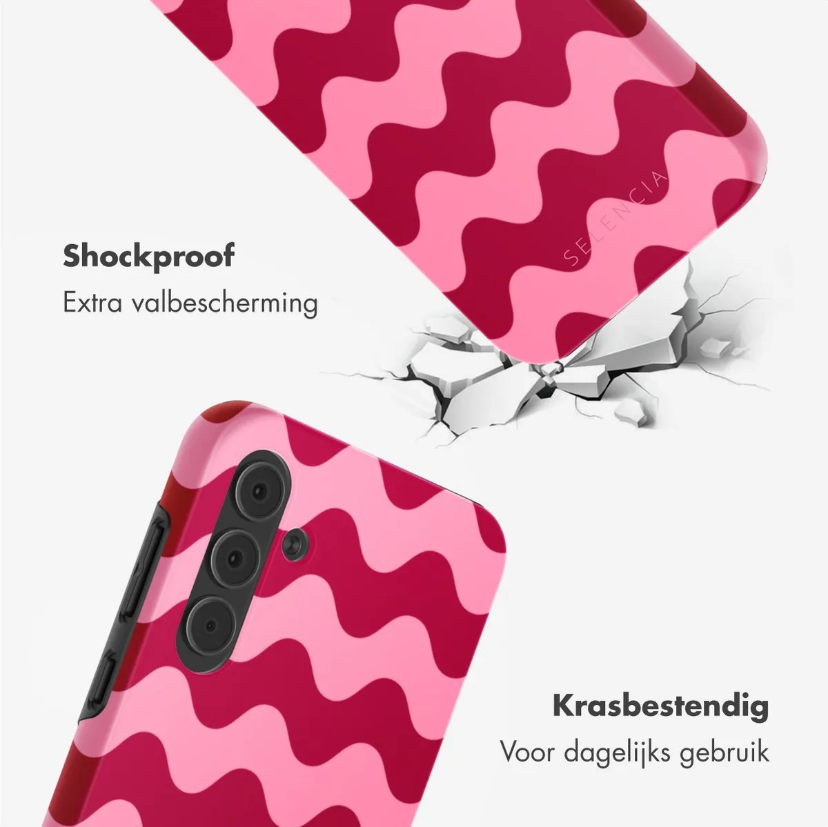 Selencia Hoesje Samsung Galaxy A55 Wave Vibes Lipstick