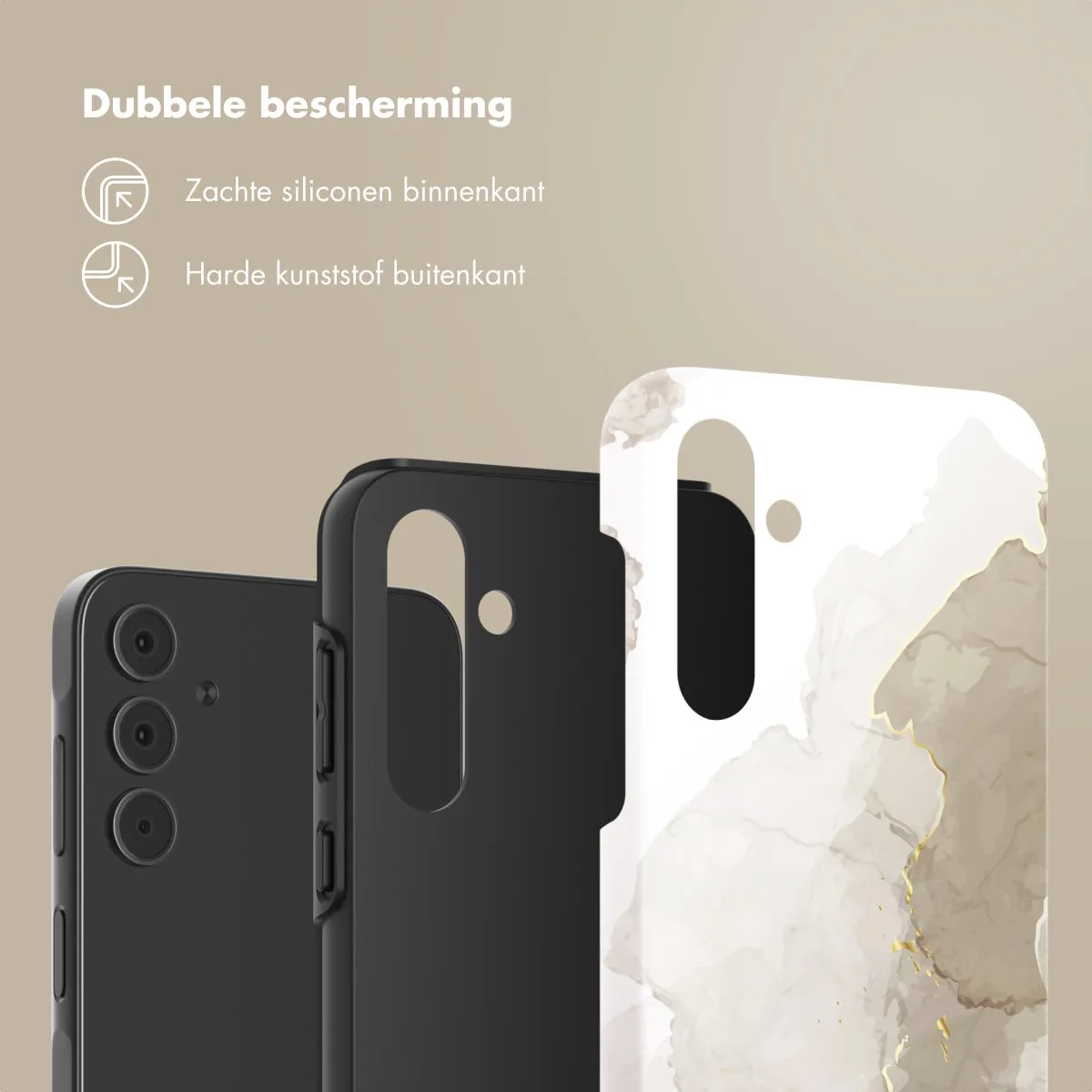 Selencia Hoesje Samsung Galaxy A55 - Marble Light Brown