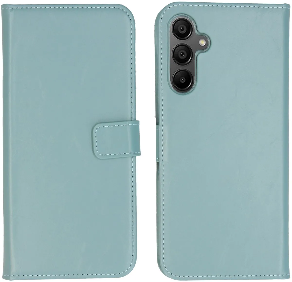 Selencia Hoesje Echt Leder Bookcase Air Blue - Samsung Galaxy A15