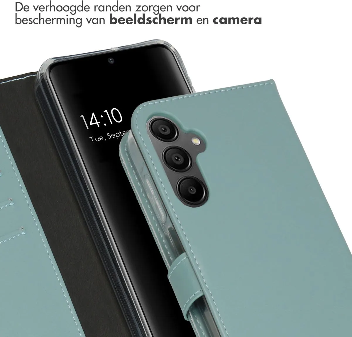 Selencia Hoesje Echt Leder Bookcase Air Blue - Samsung Galaxy A15