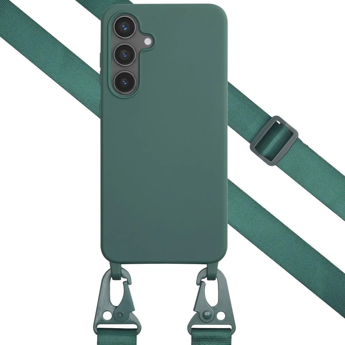 Selencia Hoesje Samsung Galaxy S24 FE - Siliconen - Donkergroen