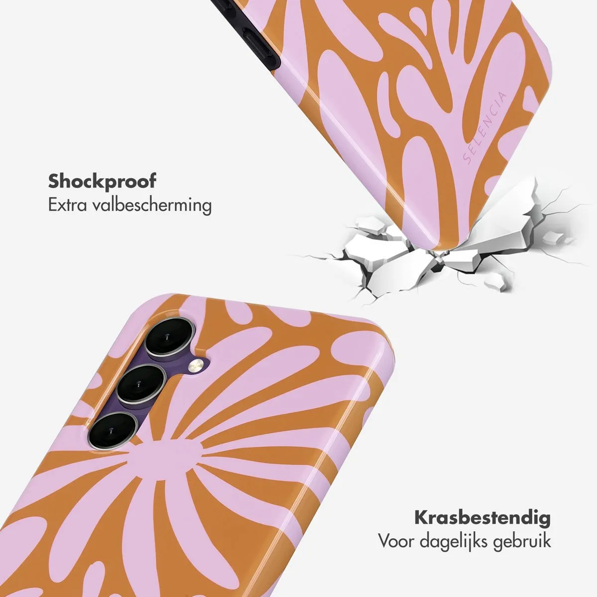 Selencia Hoesje Samsung Galaxy S24 FE Modern Bloom Pink