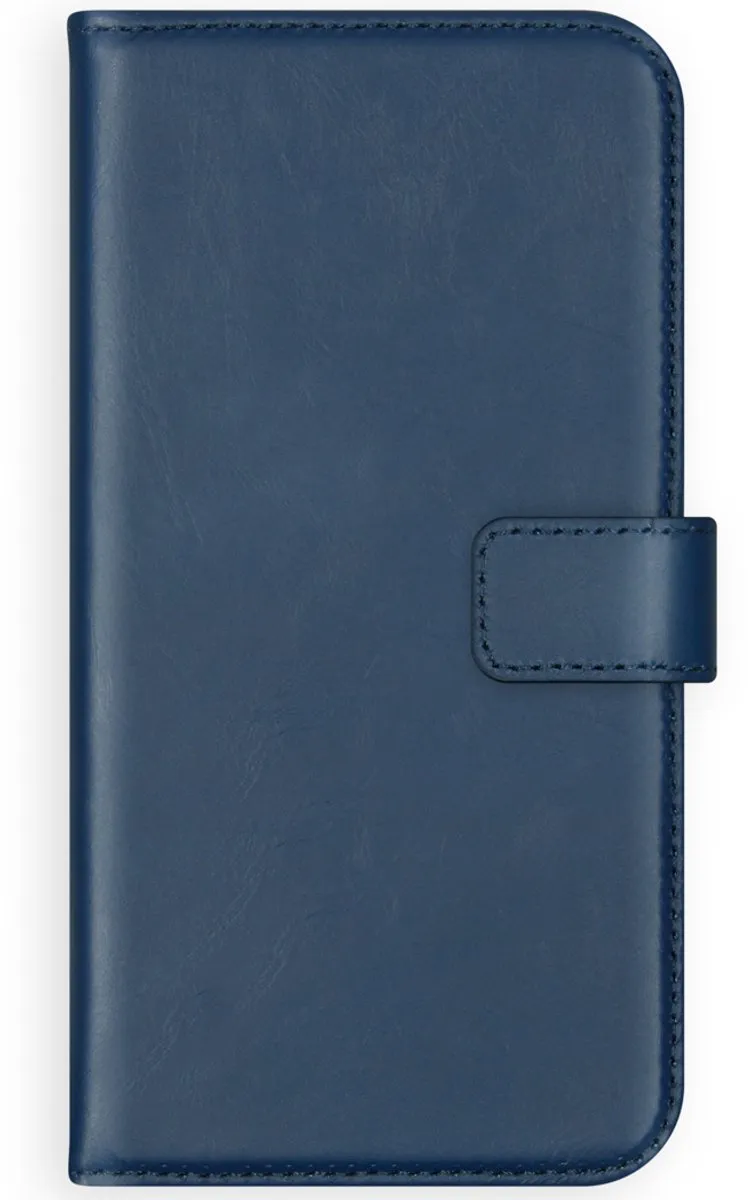 Selencia Hoesje iPhone 12 Mini - Echt Leder Bookcase - Blauw - 3 Pasjes
