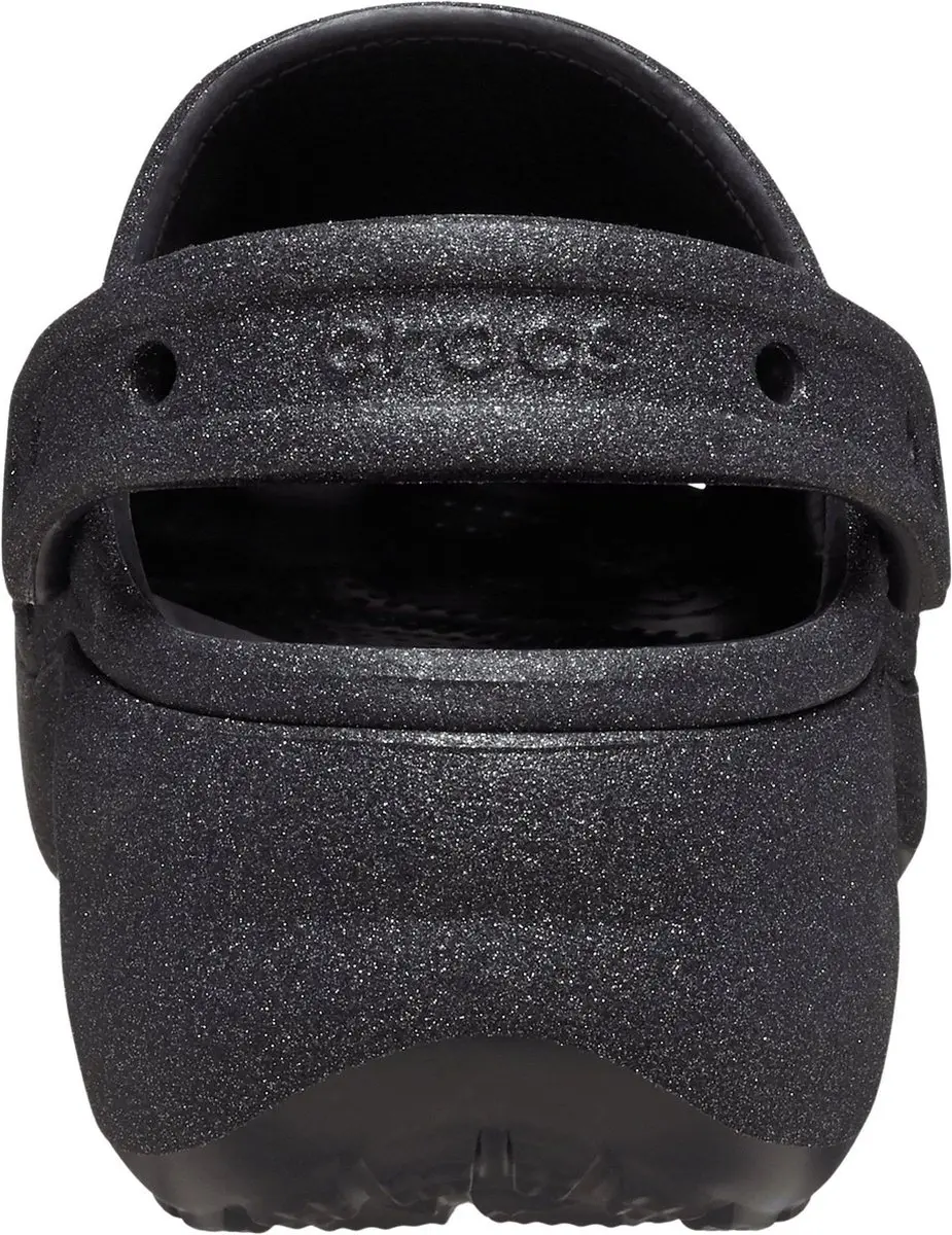 Crocs Classic Glitter Platform Instappers Dames - 37/38 - Zwart - afbeelding 2 van 6