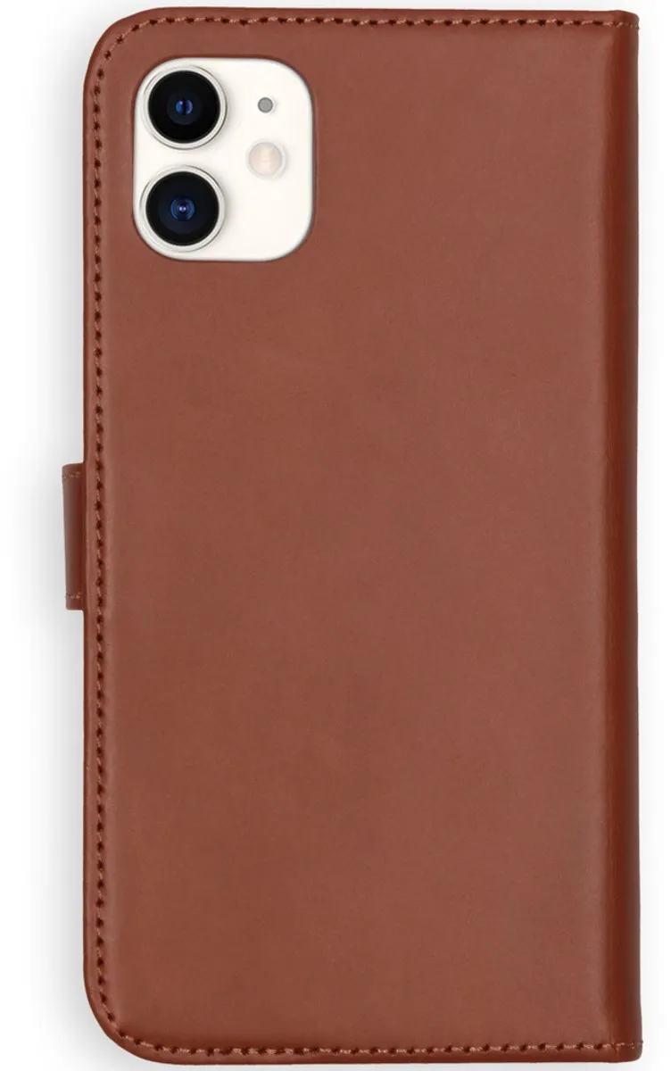 Selencia Hoesje iPhone 11 Lichtbruin - Lederen Bookcase - 3 Pasjes
