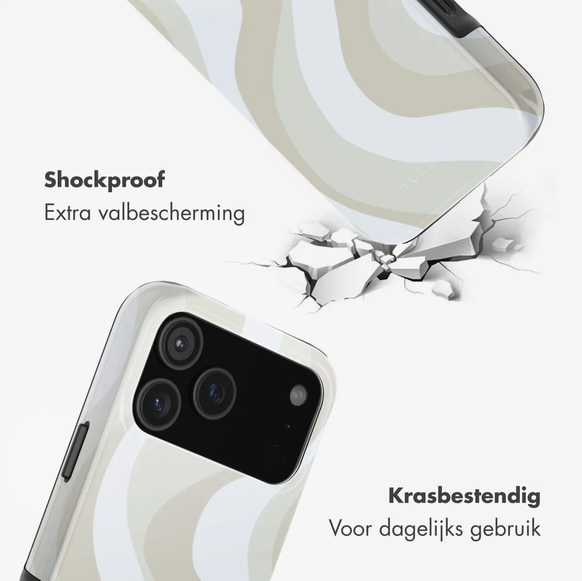 Selencia Hoesje iPhone 17 Pro Desert Waves Beige - MagSafe
