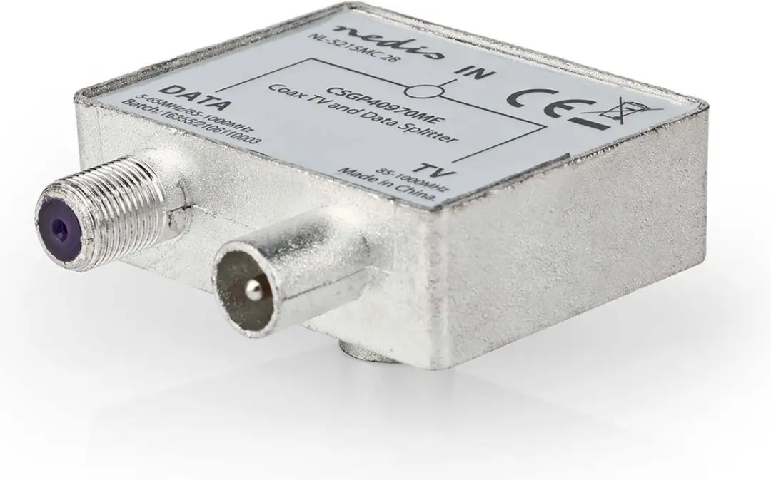 Nedis IEC F-Female naar F-Male Antenne-Adapter 75 Ohm - Zilver - 1 Stuks