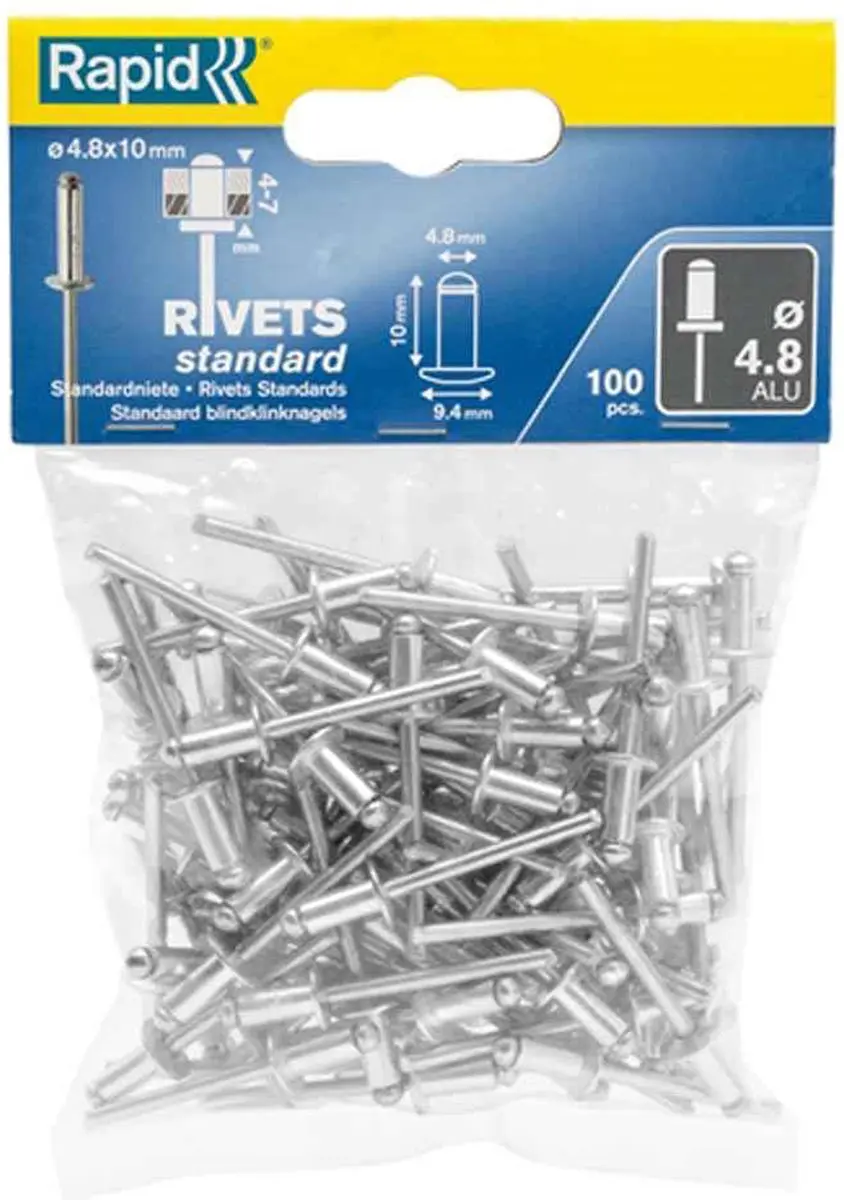Rapid Blindklinknagels Ø4.8x10mm - 100 Stuks - Zilver