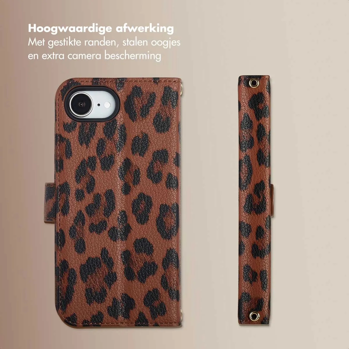 Selencia Hoesje iPhone 16e Sabi Bookcase - Mocha Brown