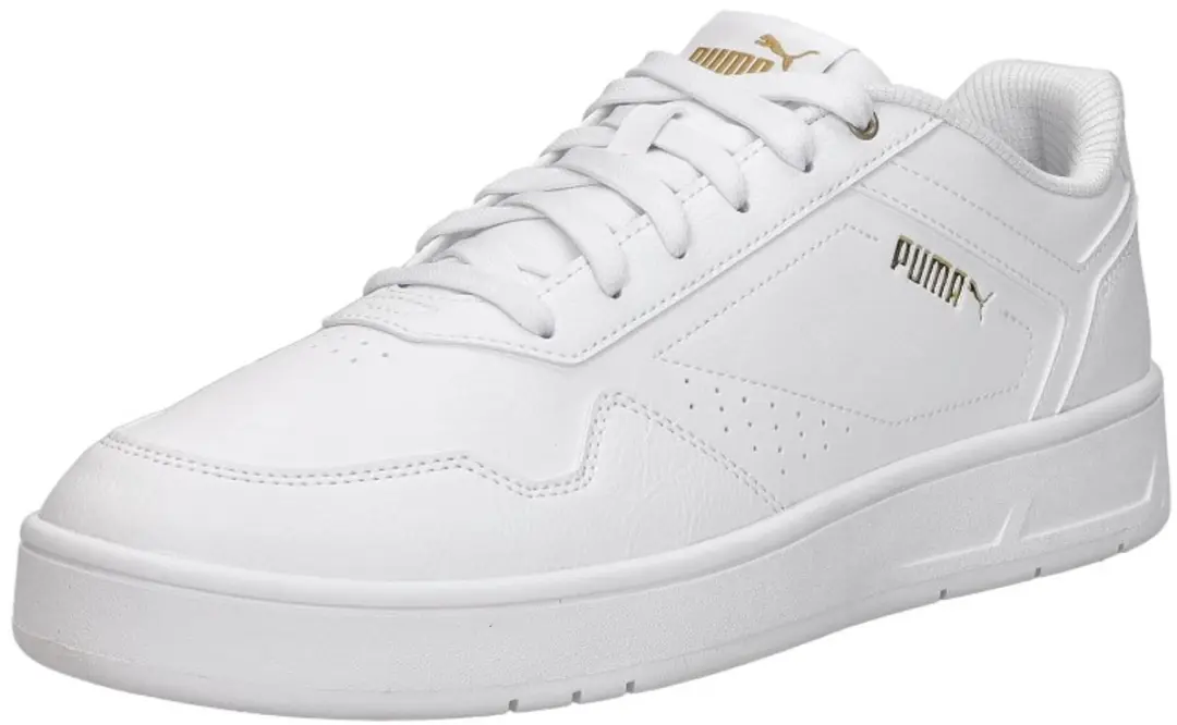 PUMA Court Classic Unisex Sneakers - 39 - PUMA White/PUMA Gold - afbeelding 4 van 6
