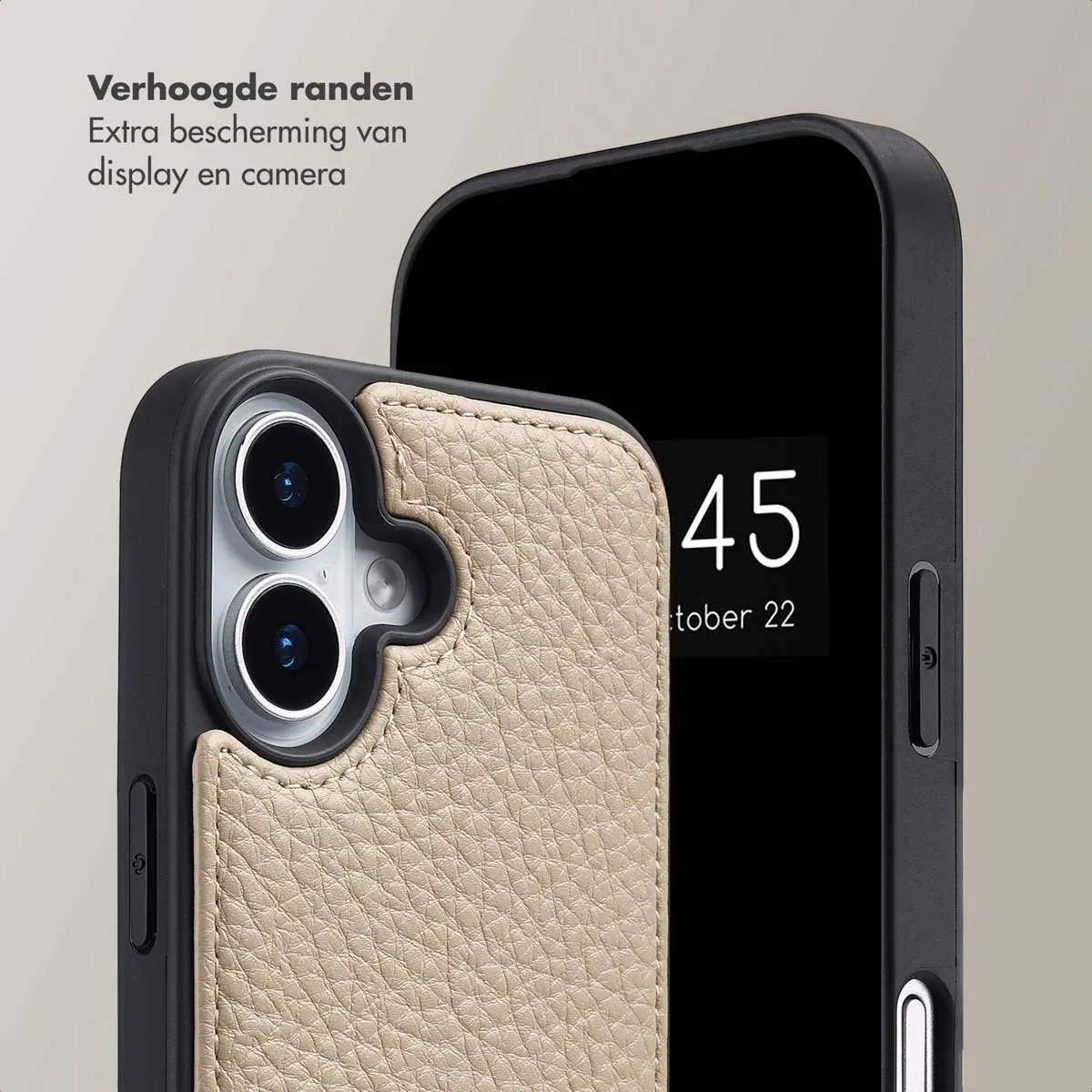 Selencia Hoesje iPhone 17 Backcover Beige - 2 Pasjes