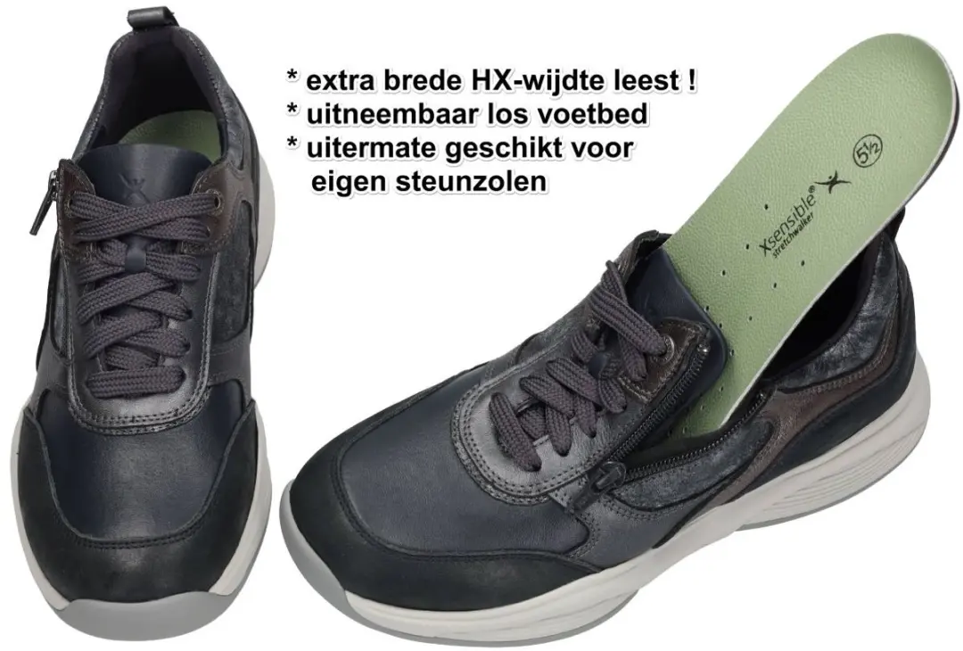 Xsensible Dames Sneakers 32004 SWX19 - Maat 38.5 - Donkerblauw - afbeelding 2 van 4