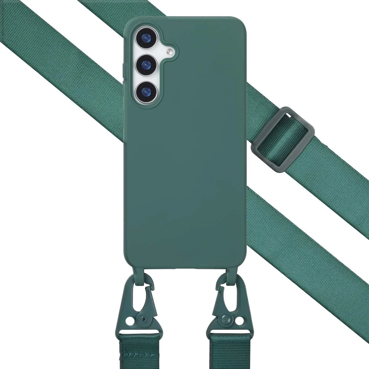 Selencia Hoesje Samsung Galaxy S25 Plus - Siliconen - Donkergroen