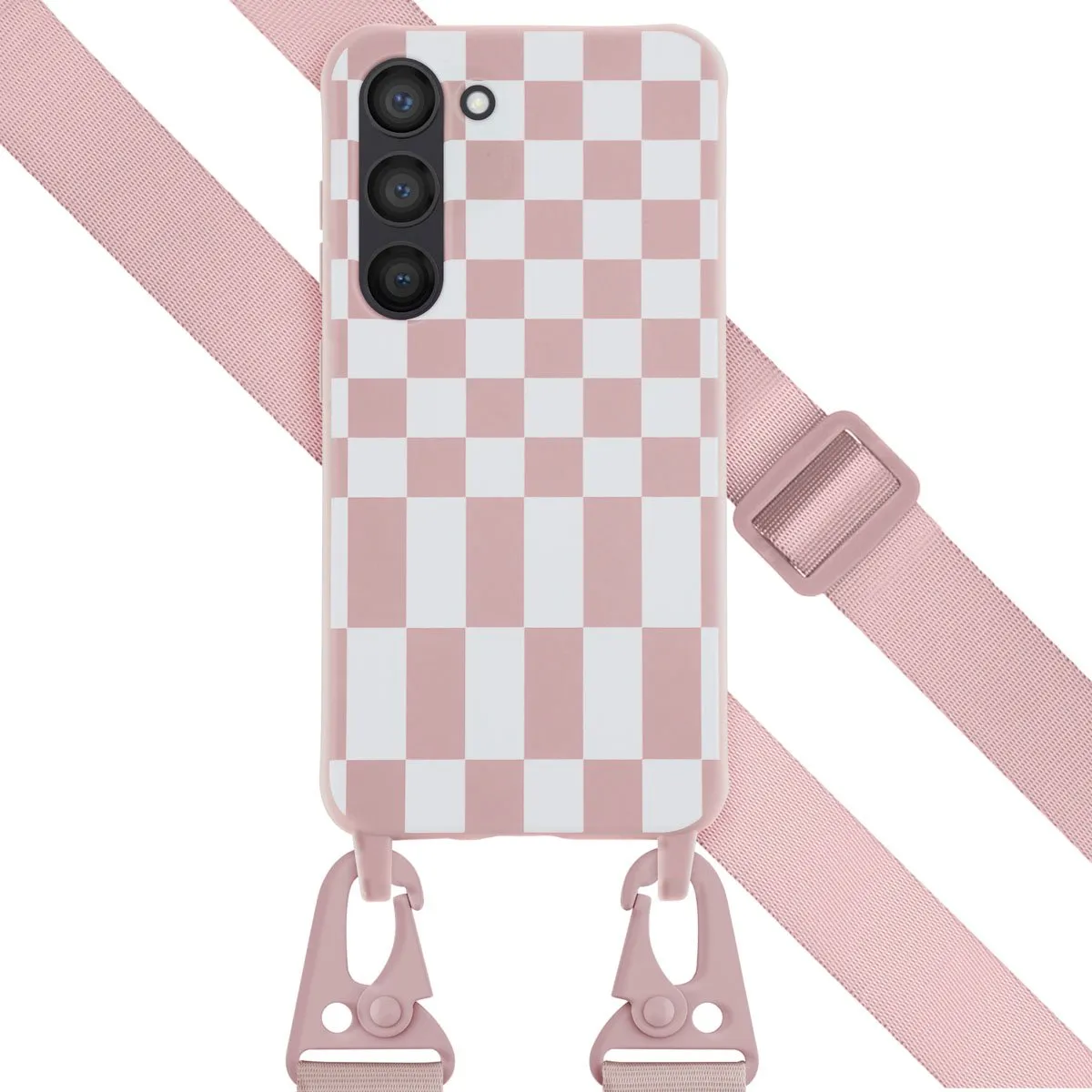 Selencia Hoesje Samsung Galaxy S23 Irregular Check Sand Pink