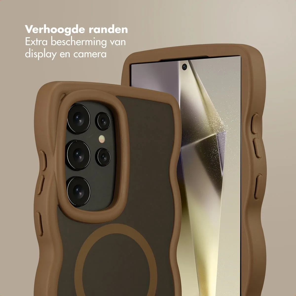 Selencia Wavy Case Samsung Galaxy S24 Ultra - Mocha Brown