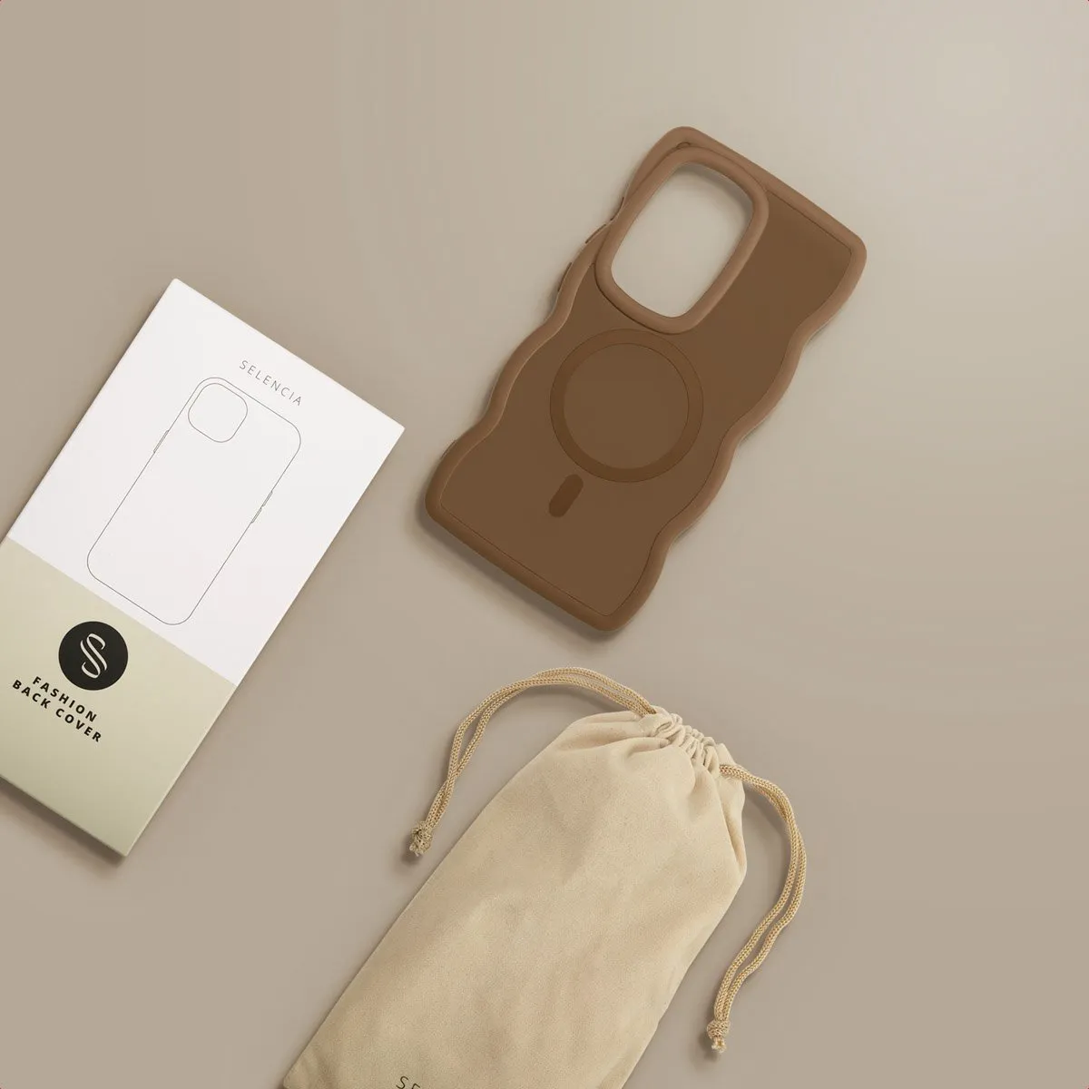 Selencia Wavy Case Samsung Galaxy S24 Ultra - Mocha Brown
