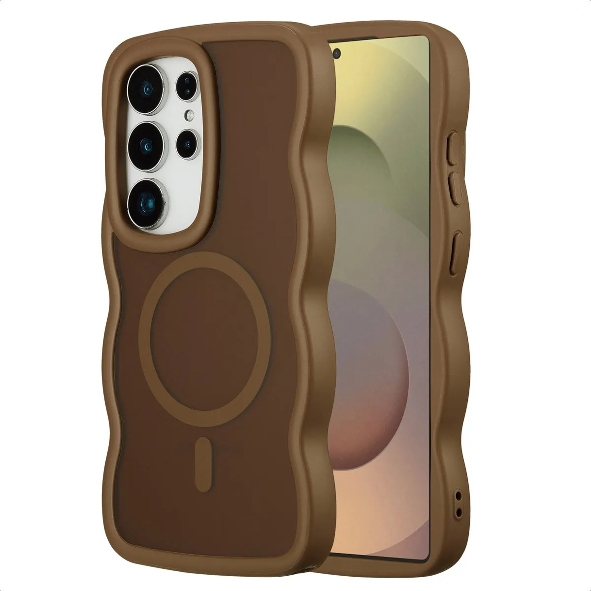 Selencia Wavy Case Samsung Galaxy S25 Ultra - Mocha Brown
