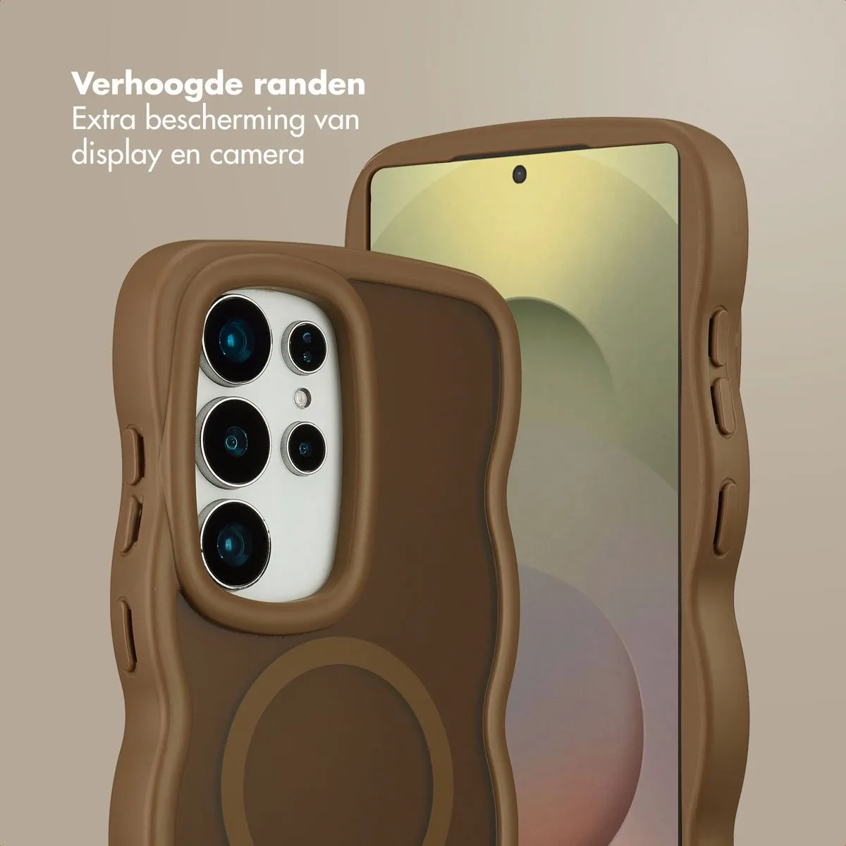 Selencia Wavy Case Samsung Galaxy S25 Ultra - Mocha Brown