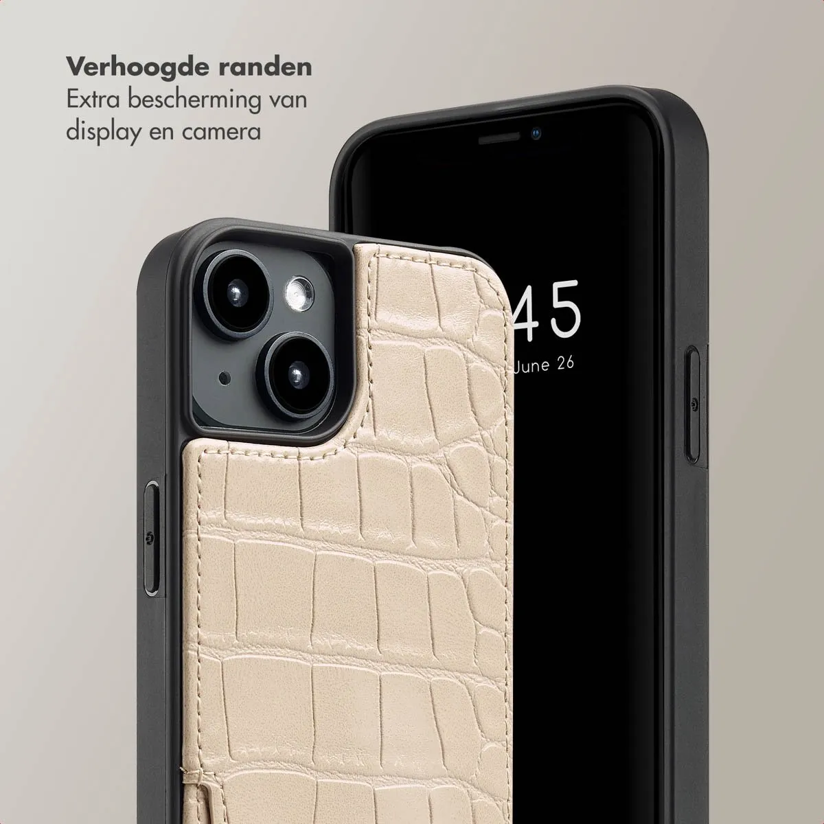Selencia Croco Backcover iPhone 14/13 - Beige