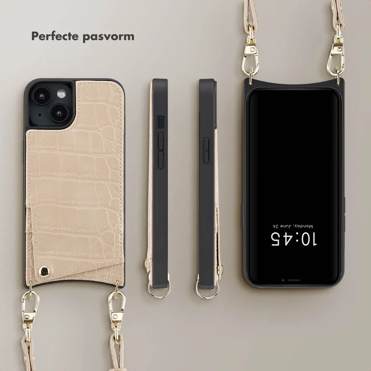 Selencia Croco Backcover iPhone 14/13 - Beige