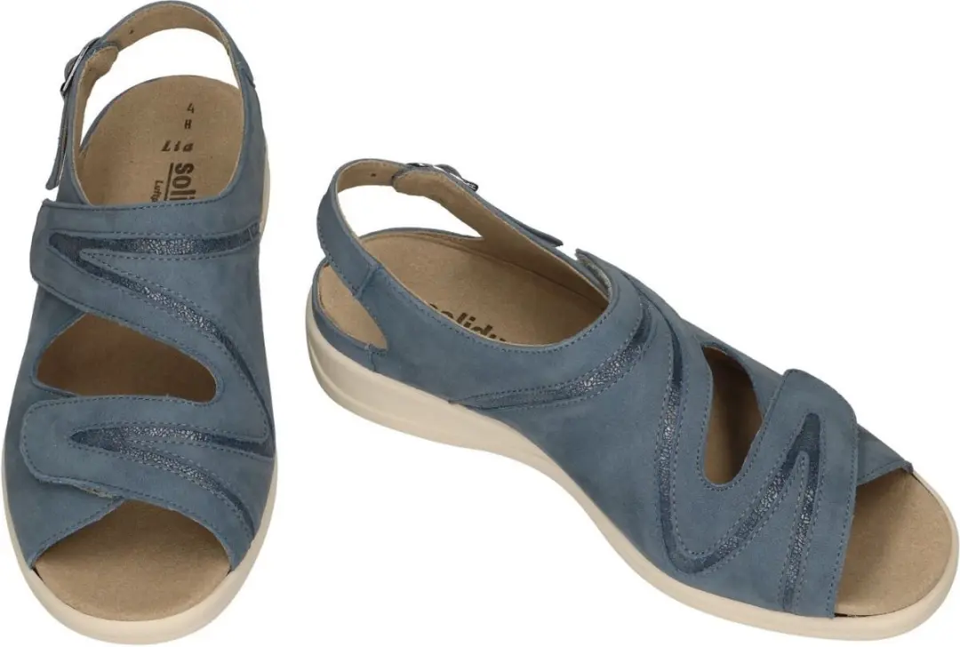 Solidus Lia 73043-80447 Dames Sandalen - 36.5 - Jeansblauw - afbeelding 6 van 6
