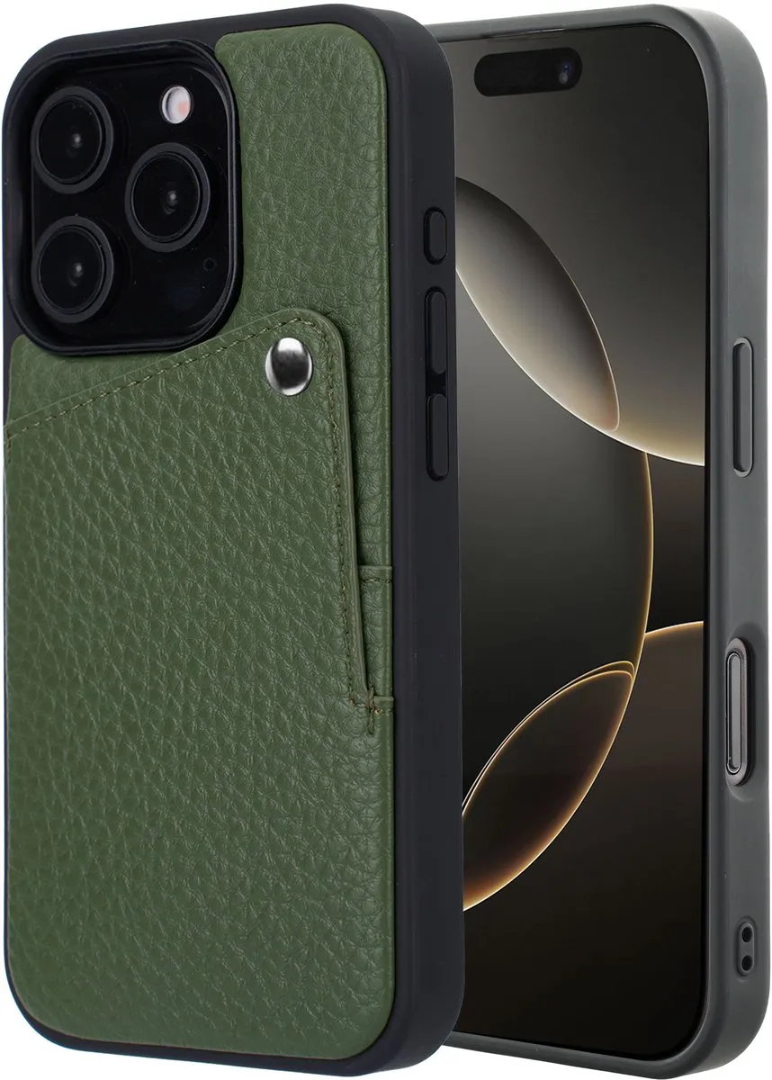 Selencia Hoesje iPhone 16 Pro Sage Green - 2 Pasjes