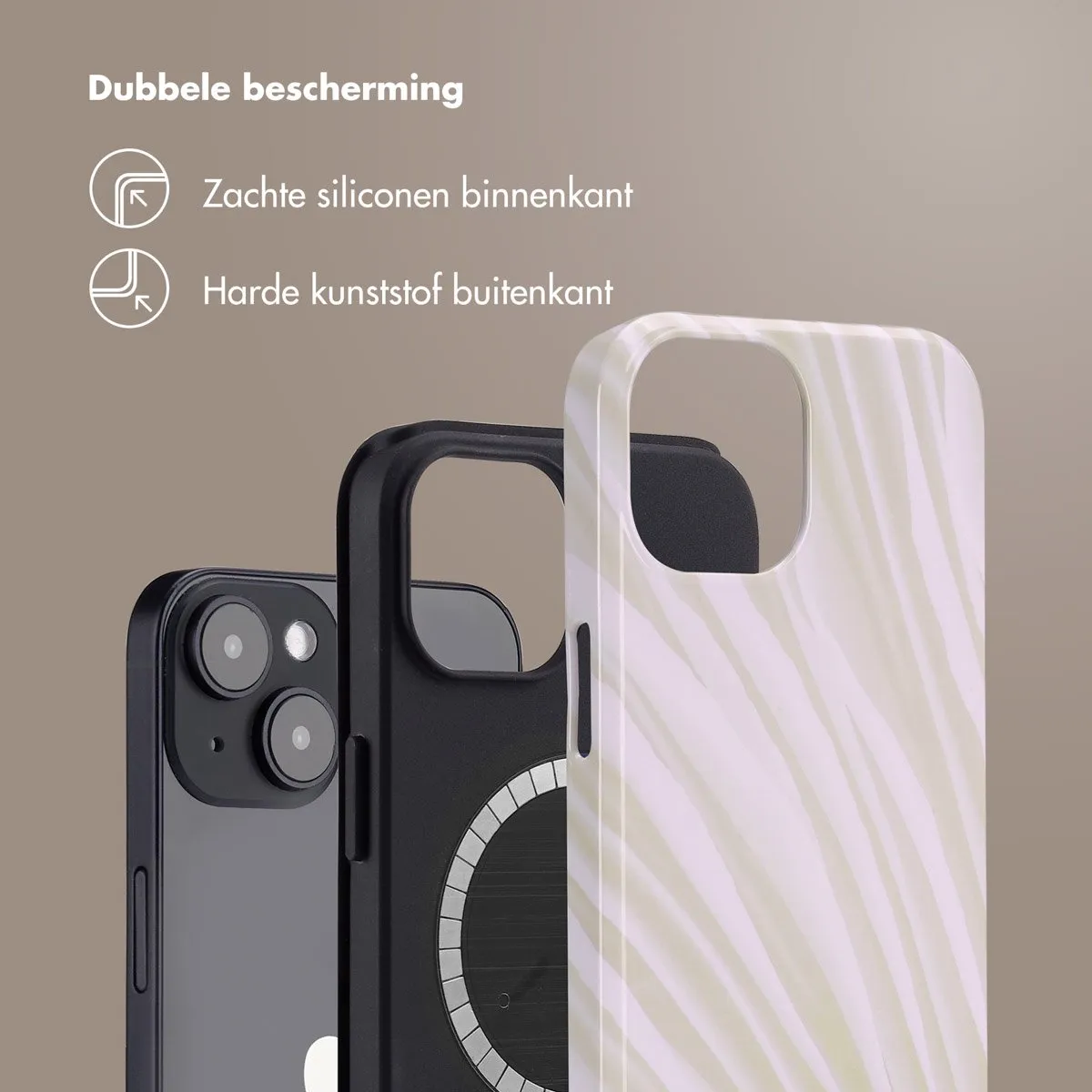 Selencia Hoesje iPhone 14 Nature Light Brown - MagSafe
