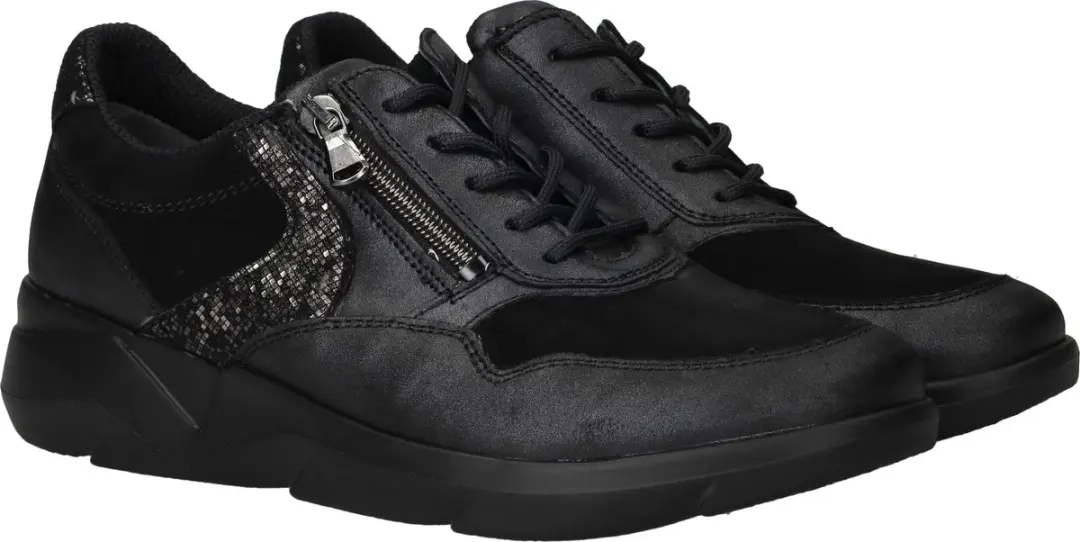 Waldläufer K Funky Sneakers Dames - Leer - Zwart - 37,5 - afbeelding 3 van 6