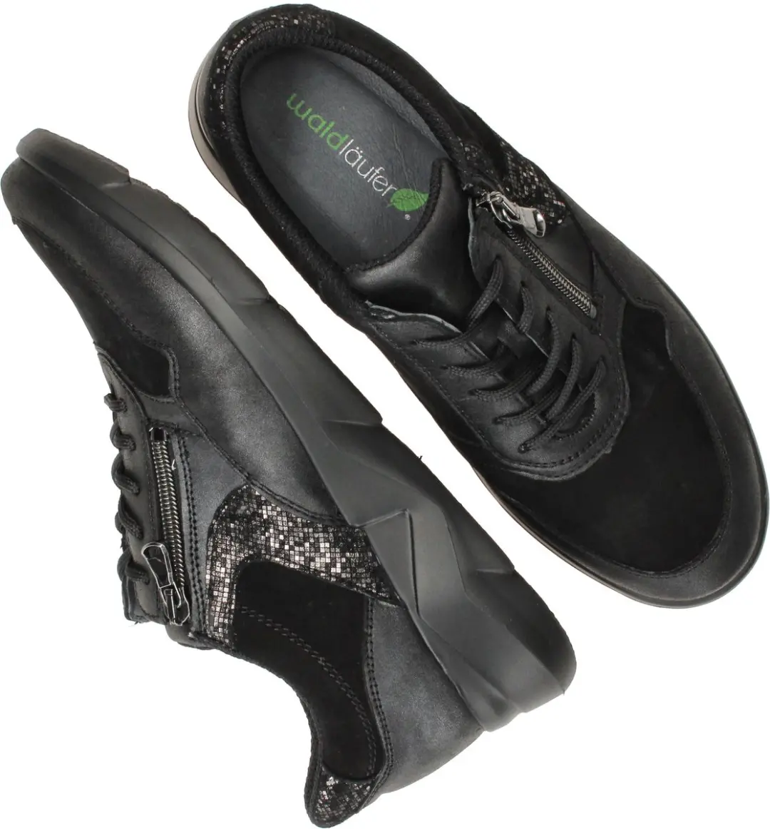 Waldläufer K Funky Sneakers Dames - Leer - Zwart - 37,5 - afbeelding 5 van 6