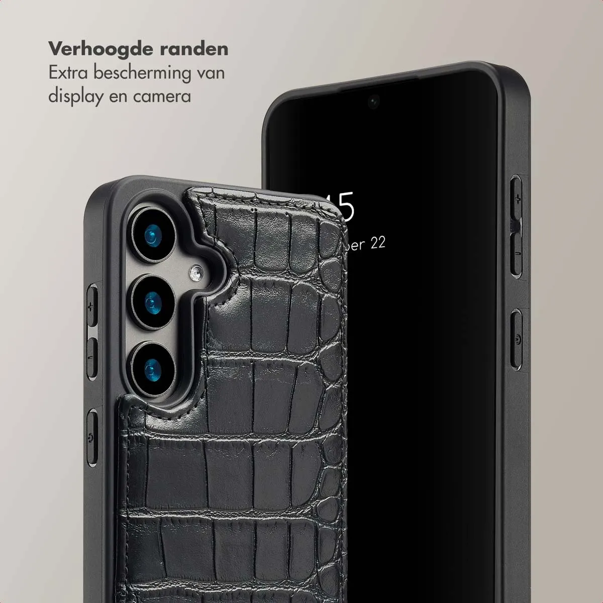 Selencia Hoesje Samsung Galaxy S24 Croco Backcover - Zwart