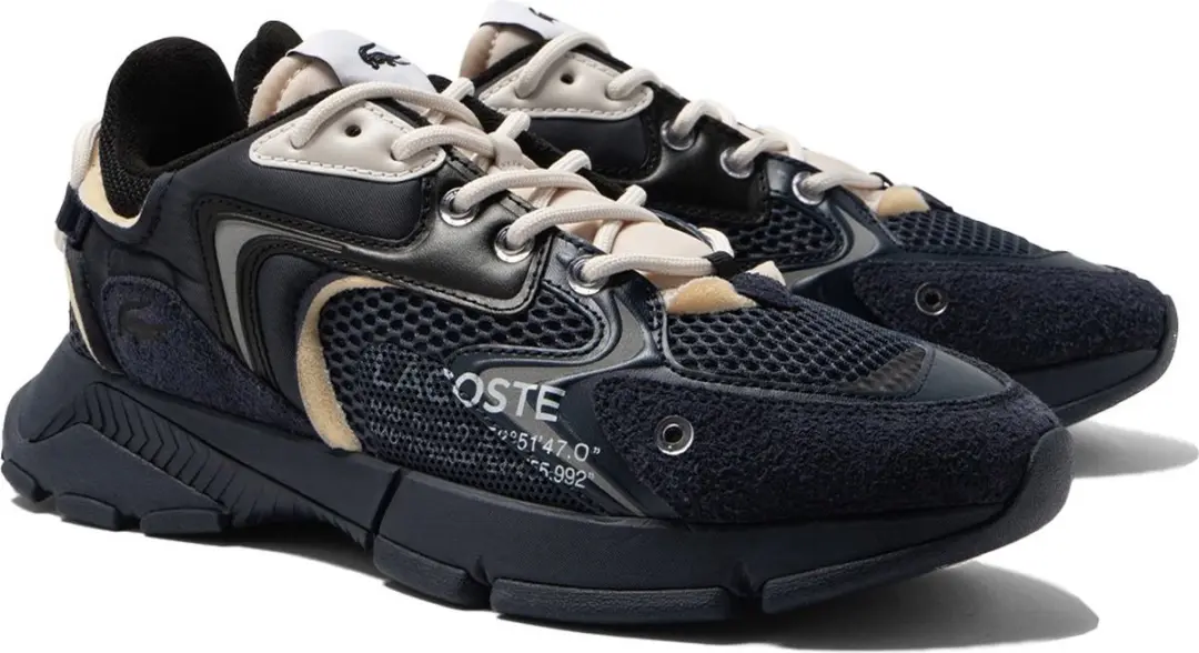 Lacoste L003 Neo Heren Sneakers - Zwart/Donkerblauw - Maat 45 - afbeelding 3 van 6