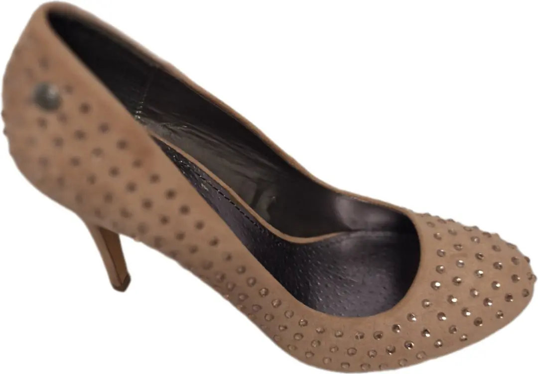 BLINK-PUMP-FAKE SUEDE-NUDE-STRASS DETAILS- HAK 8CM-SIZE 39