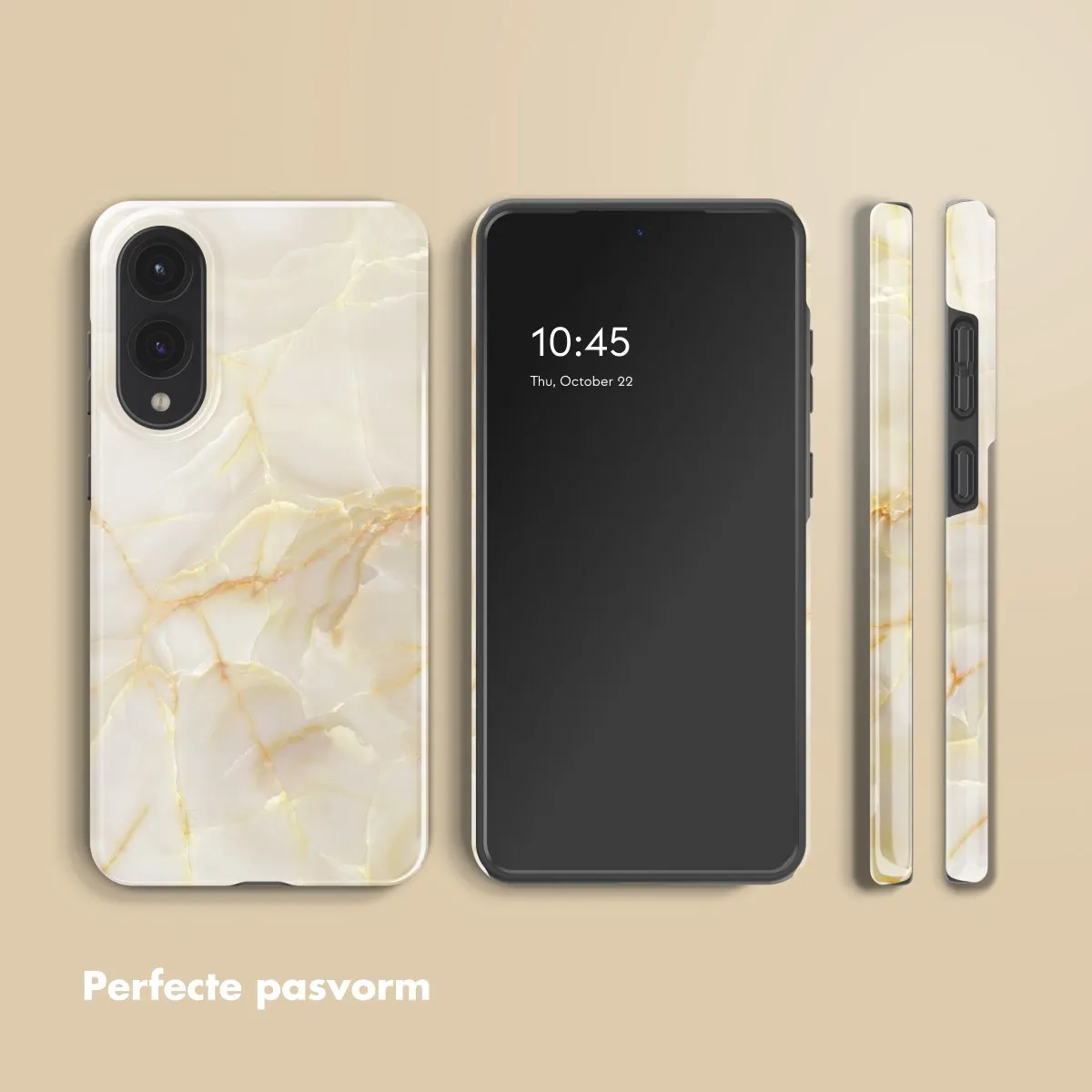 Selencia Hoesje Samsung Galaxy S25 Edge - Golden Beige Marble - afbeelding 6 van 6