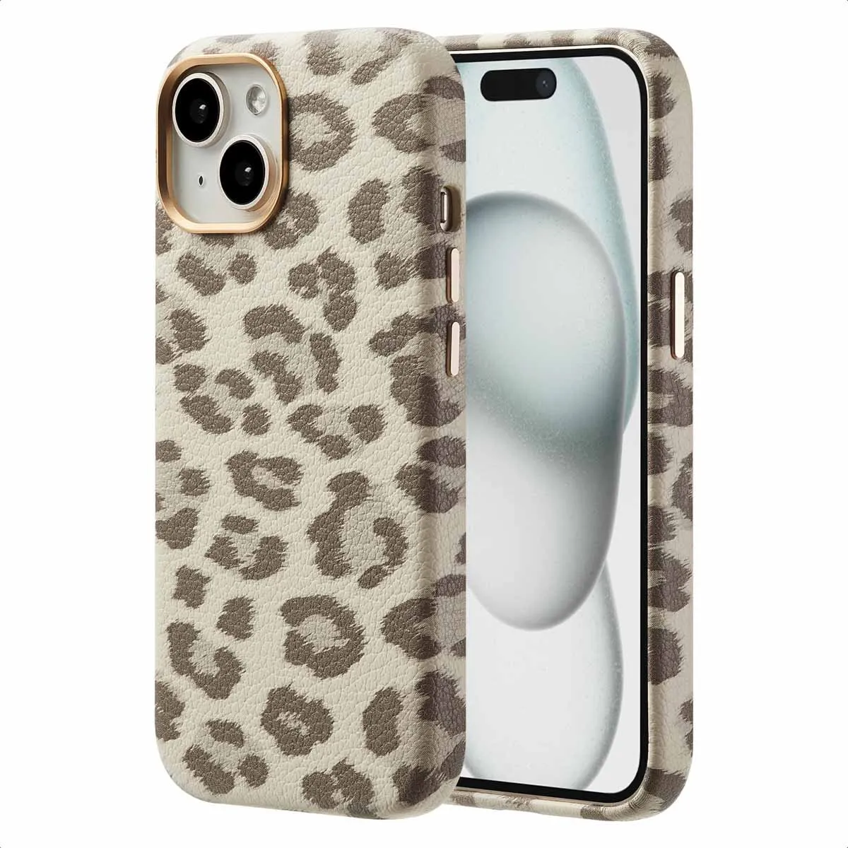 Selencia Hoesje iPhone 15 Sabi Panterprint MagSafe