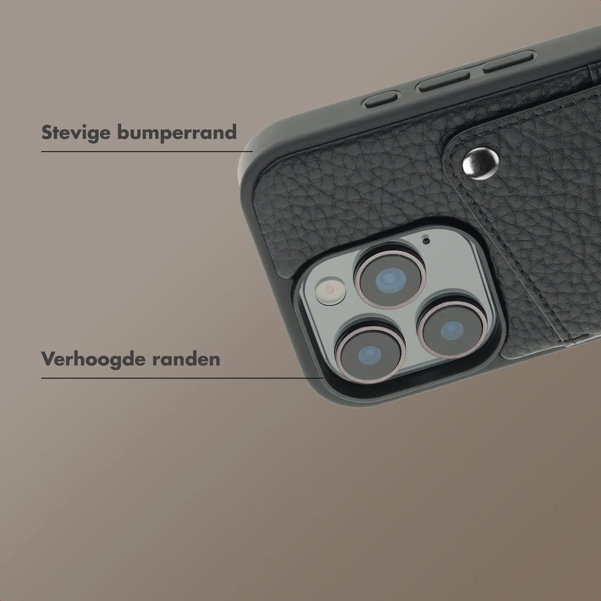 Selencia Hoesje iPhone 16 Pro - 2 Pasjes - Zwart - afbeelding 6 van 6
