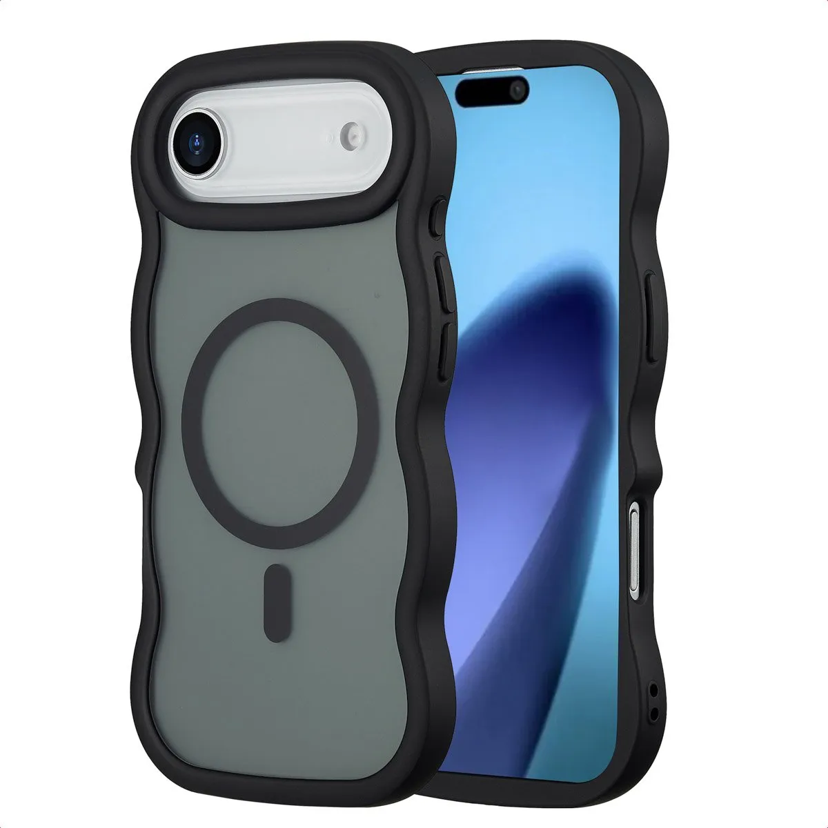 Selencia Wavy Case iPhone 17 Air - Zwart