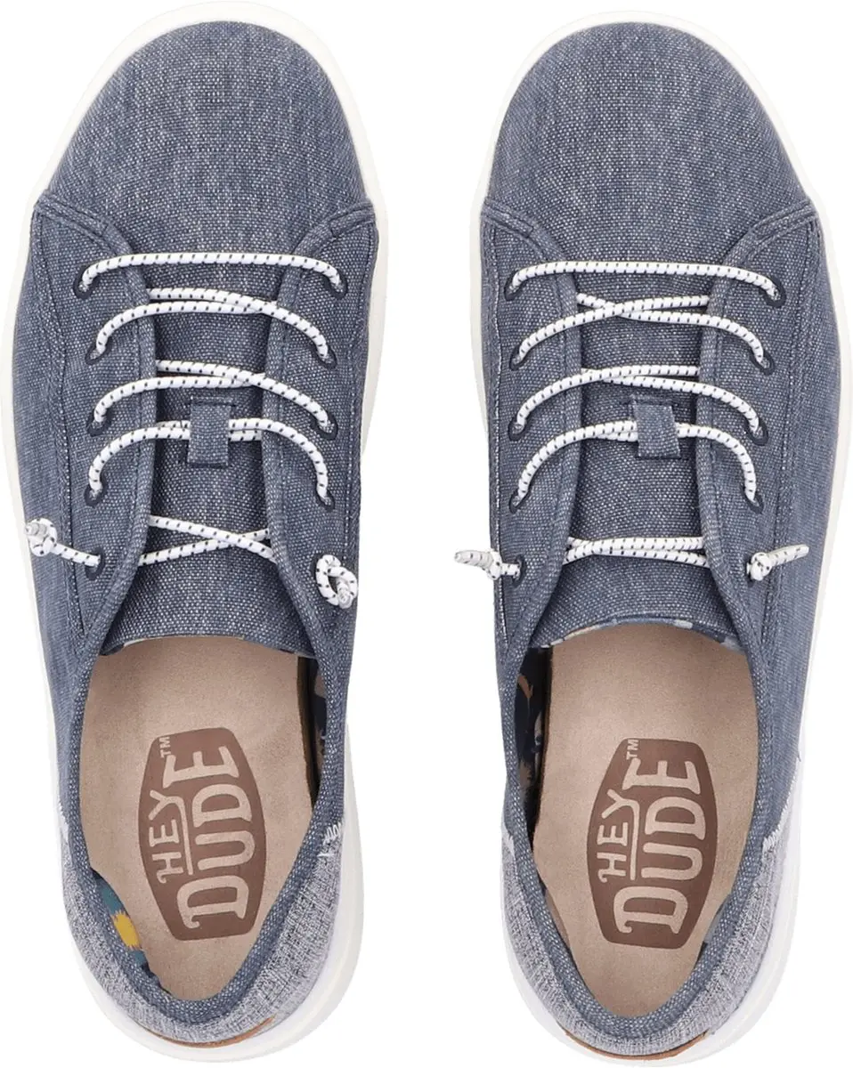 HEYDUDE Cody Craft Linen Heren Sneakers - 40 - Navy - afbeelding 3 van 6