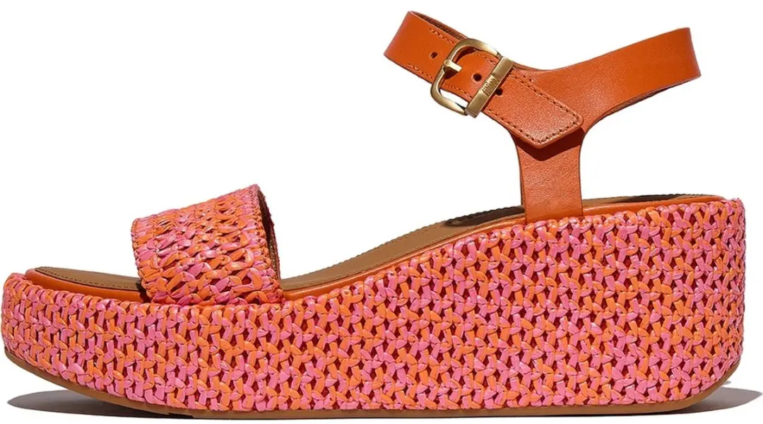 FitFlop Dames sandalen met plateauzool, geweven, Wedge, enkelbandjes JG1