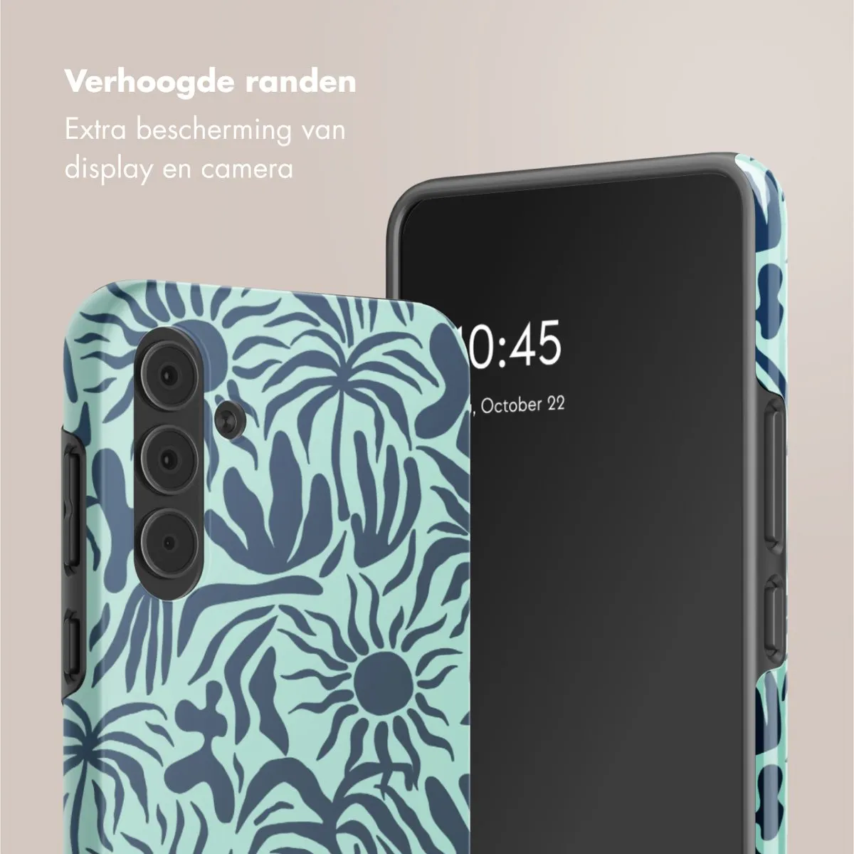 Selencia Hoesje Samsung Galaxy A55 Tropical Vibes Light Blue