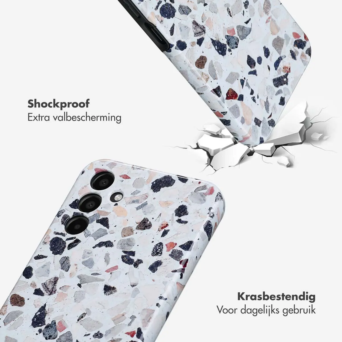 Selencia Hoesje Samsung Galaxy A15 Chic Terazzo