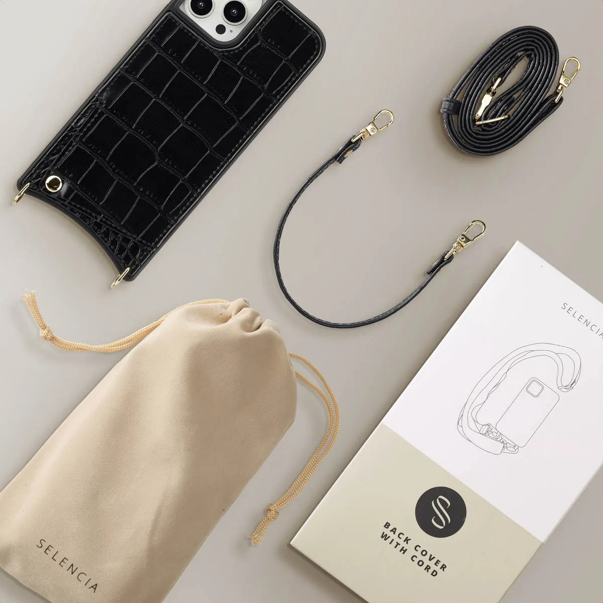 Selencia Croco Hoesje iPhone 12 Pro/12 - Zwart